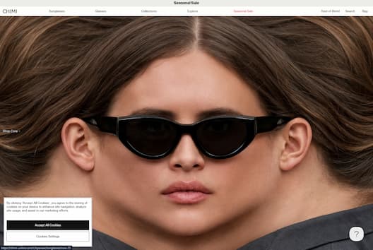 Eyewear ecommerce store design — online retail website development by Nexform Agency